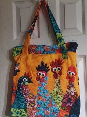 Silly Lined Chicken Tote